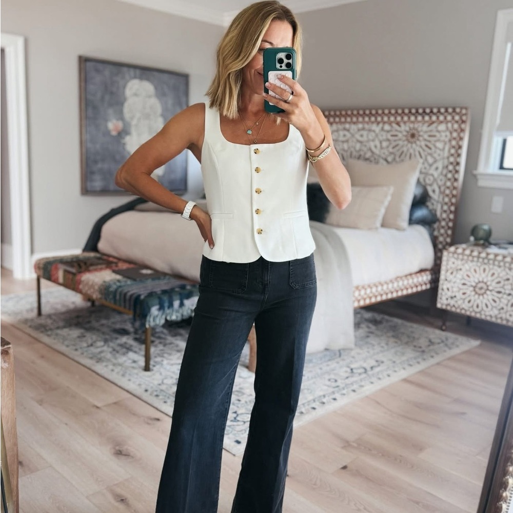 J Crew Scoopneck Vest in Ivory